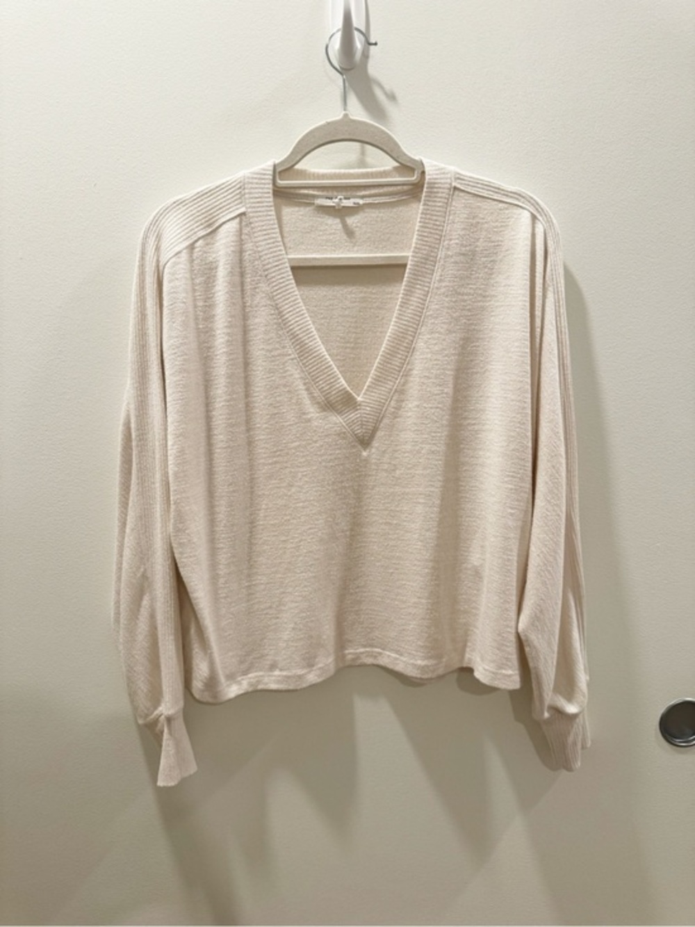 Rag & Bone Lounge V-Neck Cream White Sweater Size XS